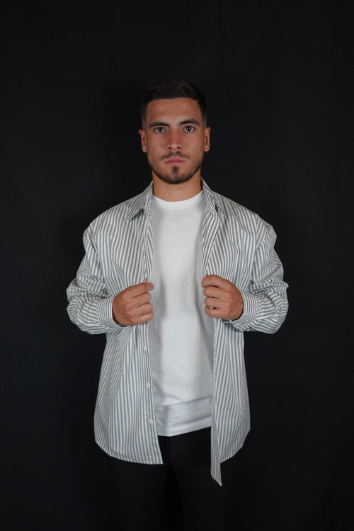 Chemise oversize " rayure noire "