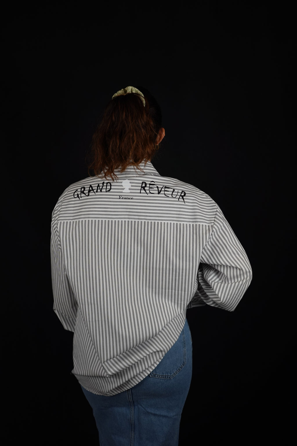 Chemise oversize " rayure noire "